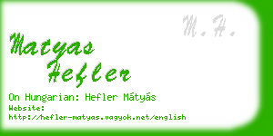 matyas hefler business card